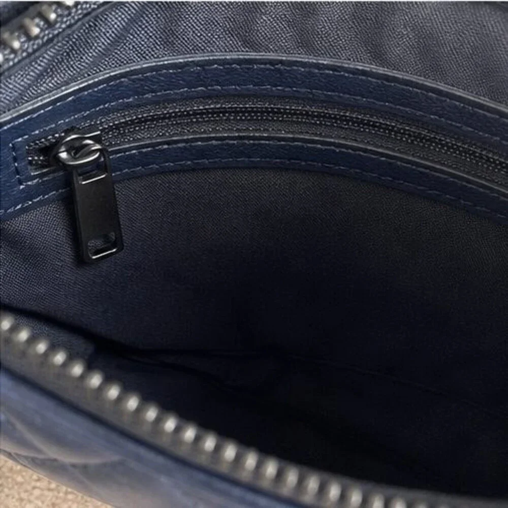 Navy Quilted Crossbody Bag